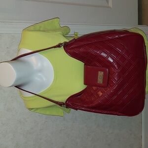 Tommy Hilfiger Red Faux Leather Shoulder/Hobo Bag..